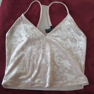 Velvet cropped halter top